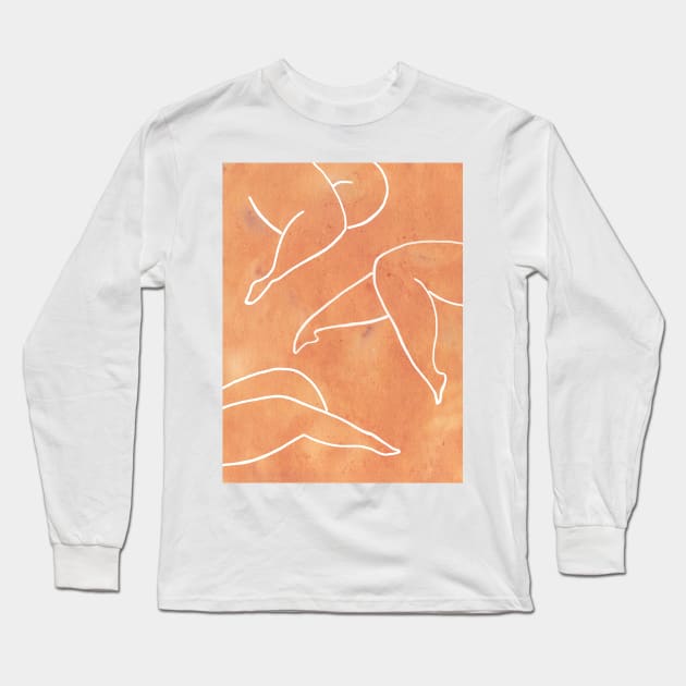 Burnt orange female legs Long Sleeve T-Shirt by WhalesWay